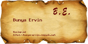 Bunya Ervin névjegykártya