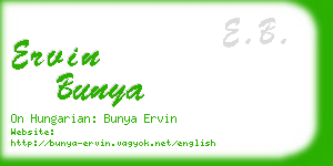 ervin bunya business card